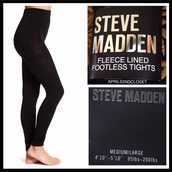 STEVE MADDEN BLACK FLEECE LINED LEGGINGS A3C - Picture 3 of 16